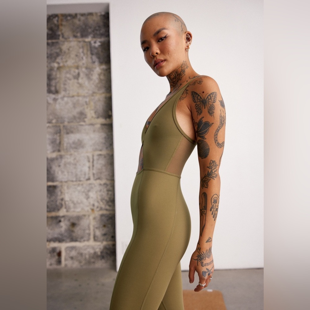 Mei Pang x Blush Lingerie olive leotard L